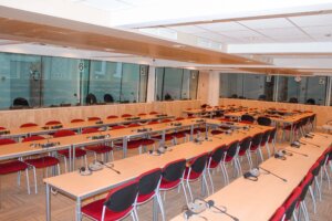 ETF Meeting Room with tables and interpretation booths